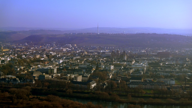 Trier von der Mariensäule mit weniger Dunst
