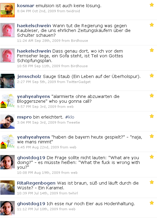Fav-Tweets 2009